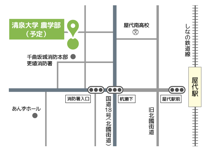 千曲キャンパスまでの地図